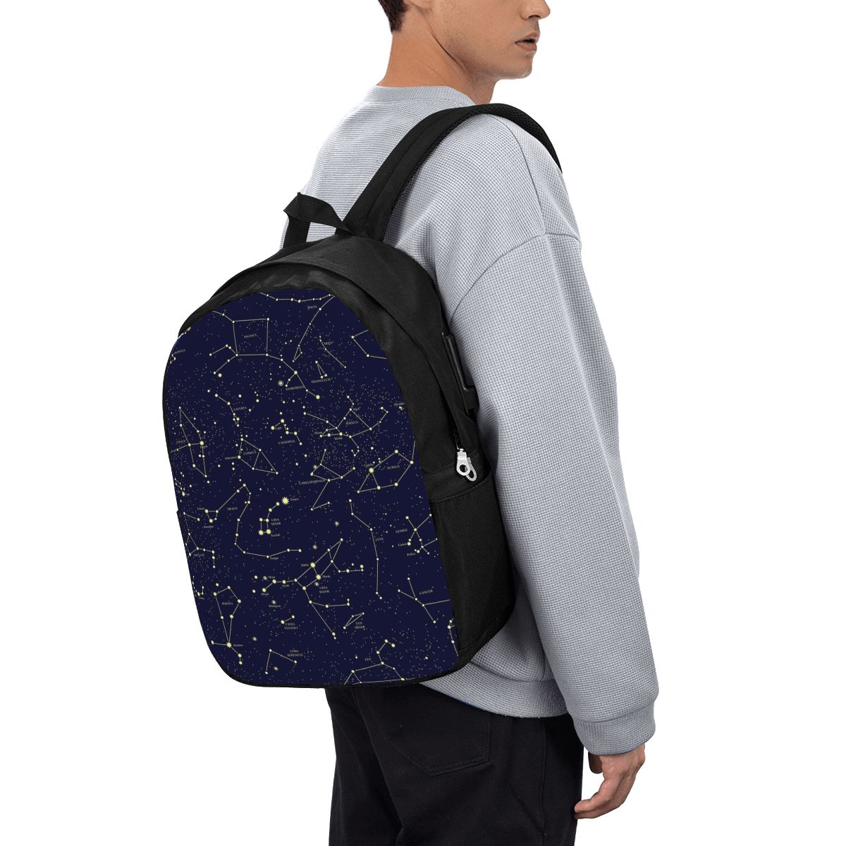 Laptop Bag - Nocne Niebo Złote Niebiańskie Gwiazdy Zodiakalne