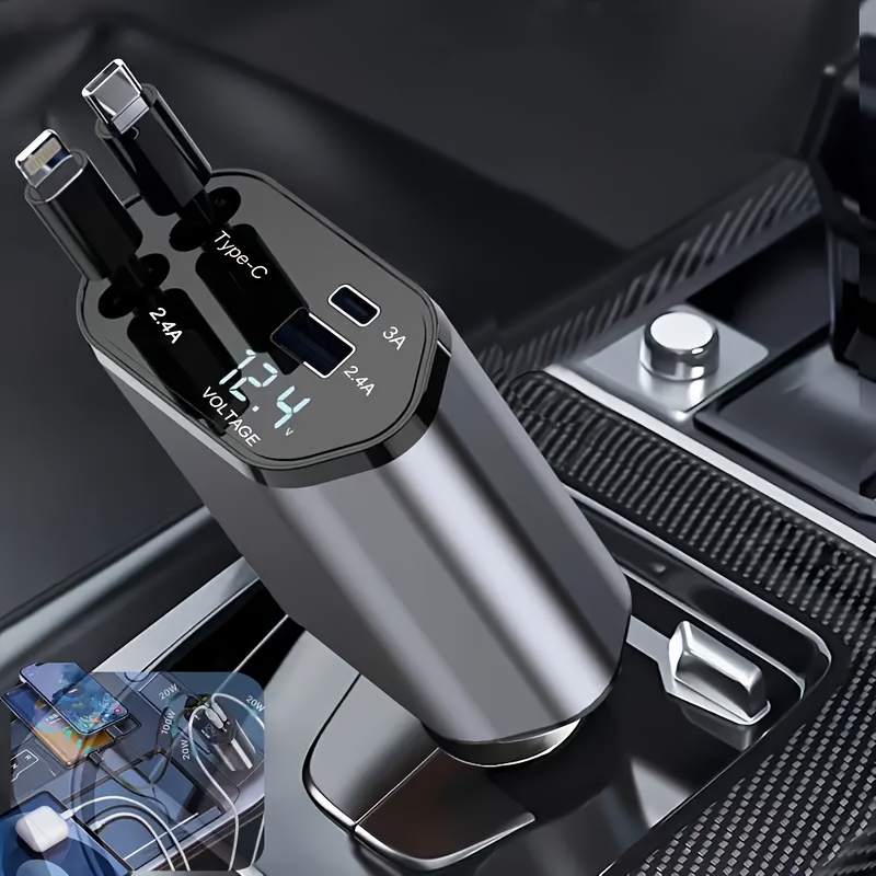 Usb C Hub - Szybka ładowarka samochodowa 4 w 1,